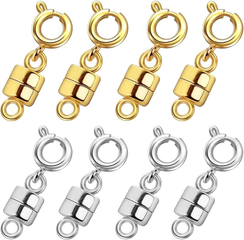 Qulltk Magnetic Necklace Clasps and Closures 18K Gold and Silver Plated Bracelet Converter Clasp,Suitable for Necklaces Chain Extender - Image 1